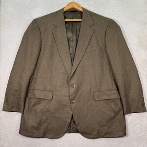 Vintage Corbin Legends Blazer Jacket Mens 48L Brown Tweed Houndstooth Casual EUC